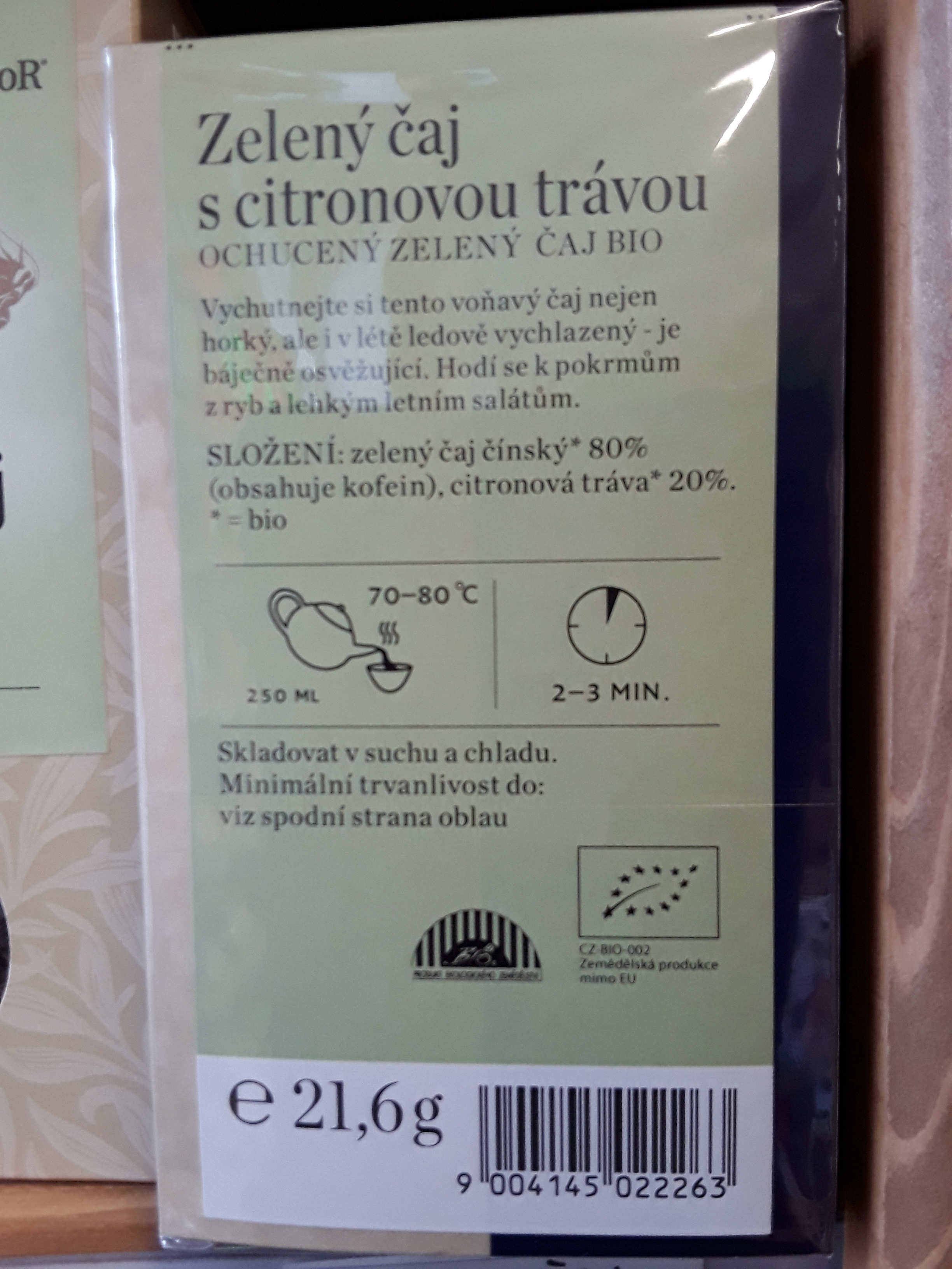 Čaj zelený s citronovou trávou