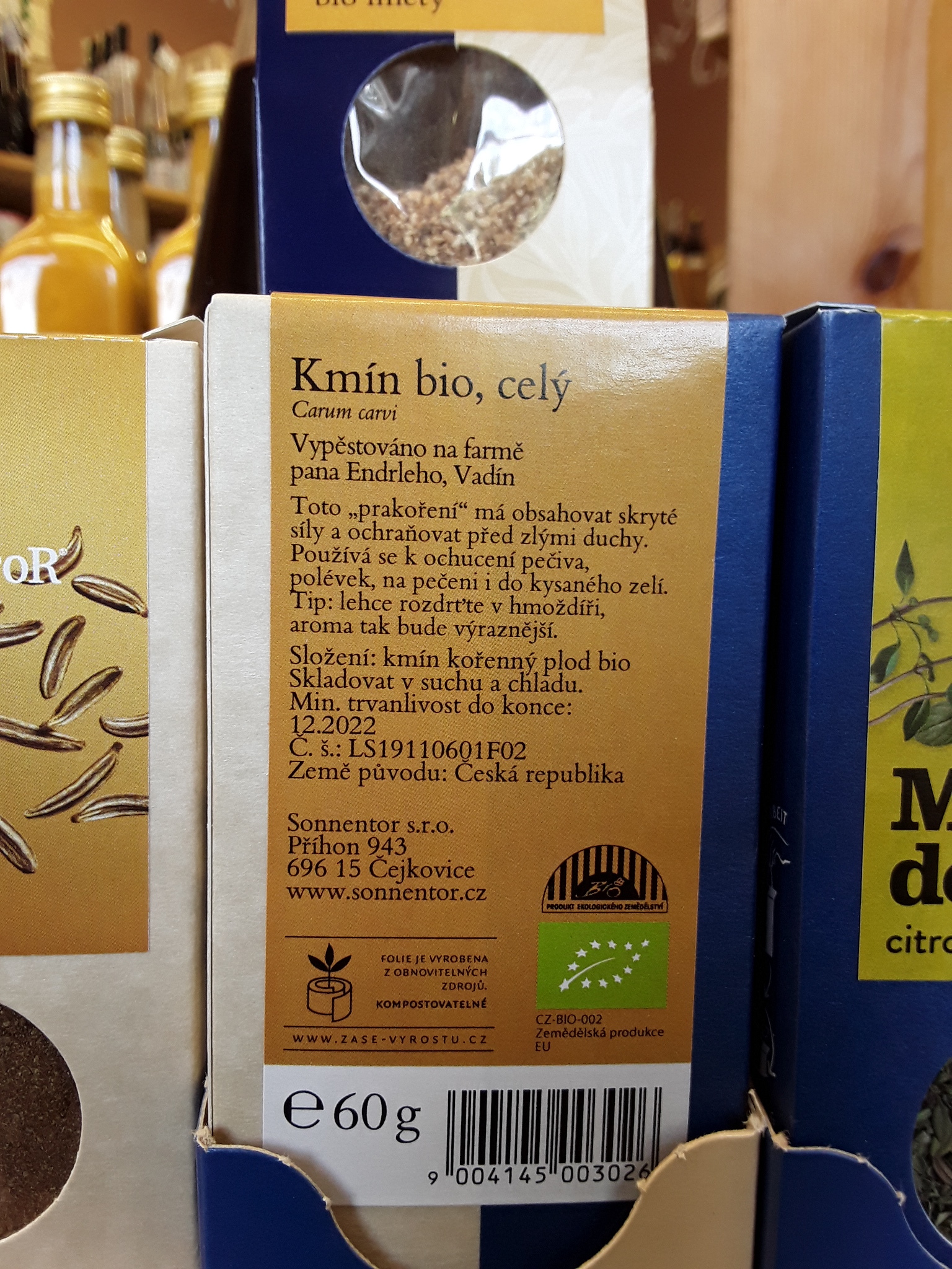 Kmín bio, celý