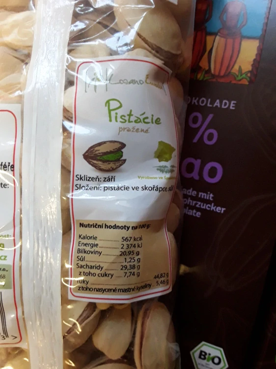 pistácie pražené