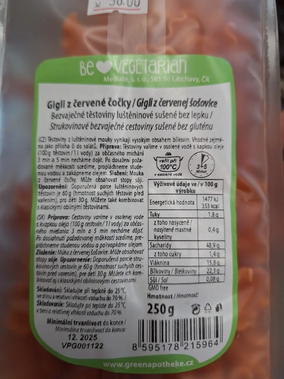 gigli z červené čočky
