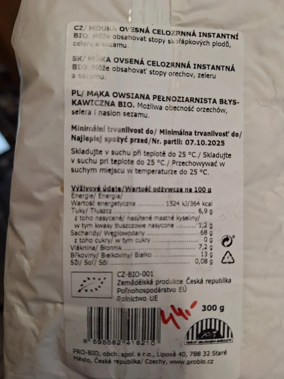 Ovesná mouka