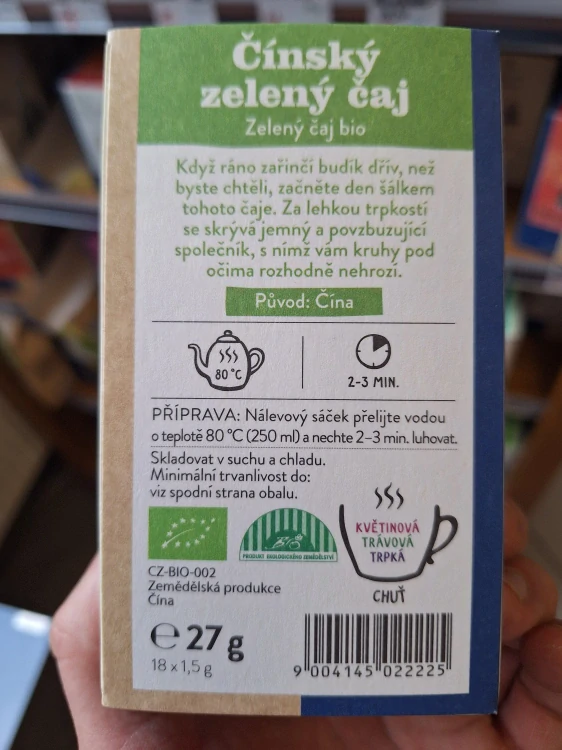 Zelený čaj gunpowder bio