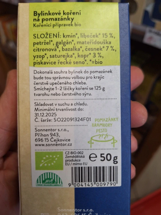 Bylinkové koření na pomazánky