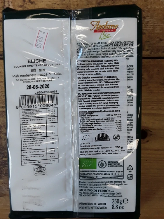 Vřetena kukuřičná bio