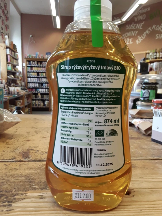 Sirup rýžový tmavý bio