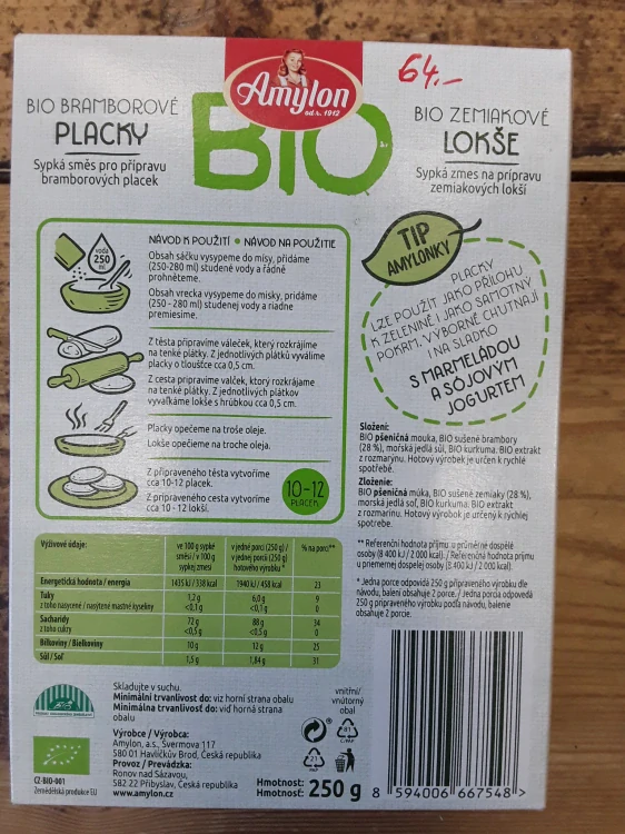 Bio bramborové placky