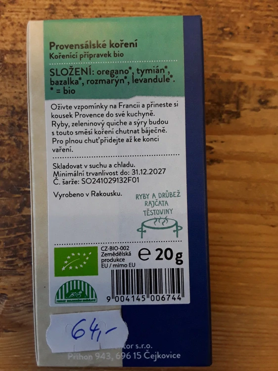 Provensálské koření bio