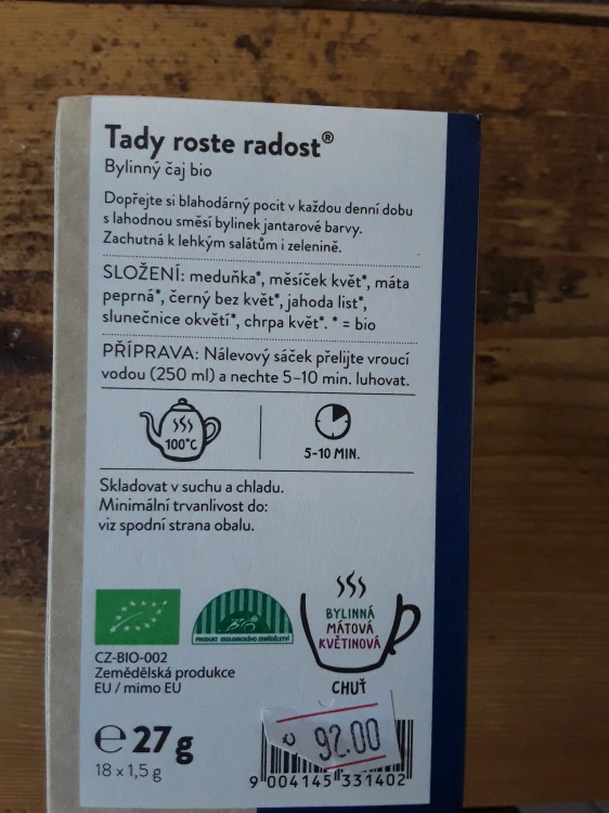 Tady roste radost bylinný čaj bio