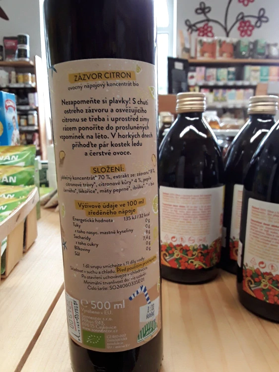 Zázvor citrón sirup bio
