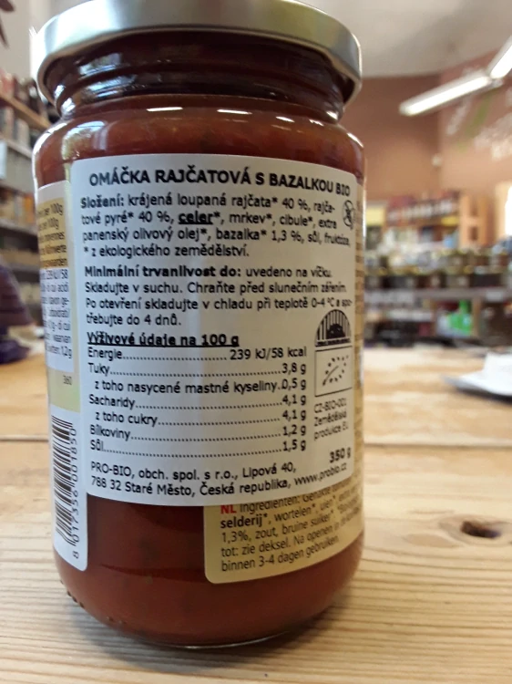 Omáčka rajčatová s bazalkou bio