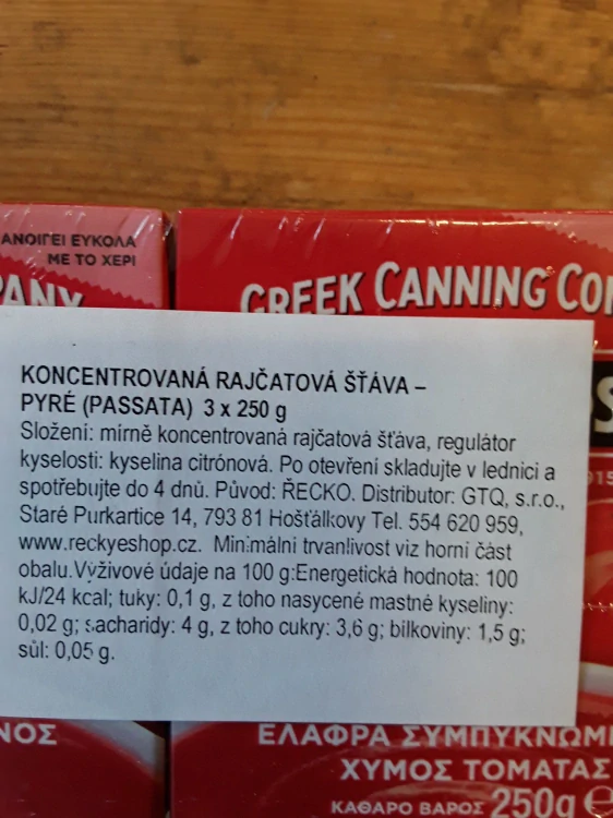 Koncentrovaná rajčatová šťáva