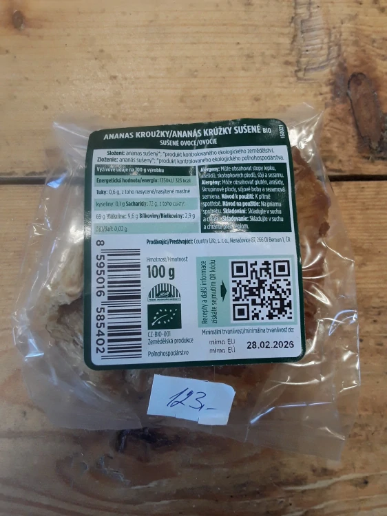 Ananas kroužky sušené