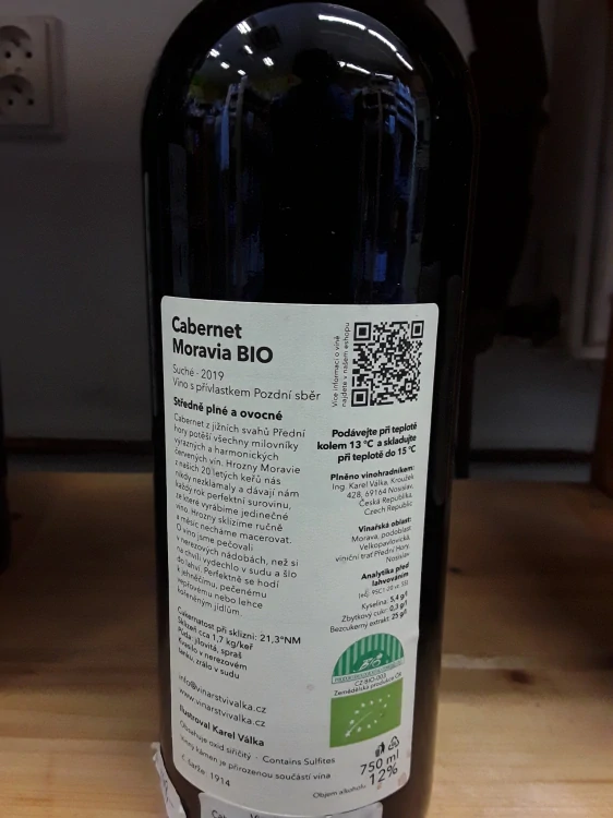 Cabernet Moravia bio