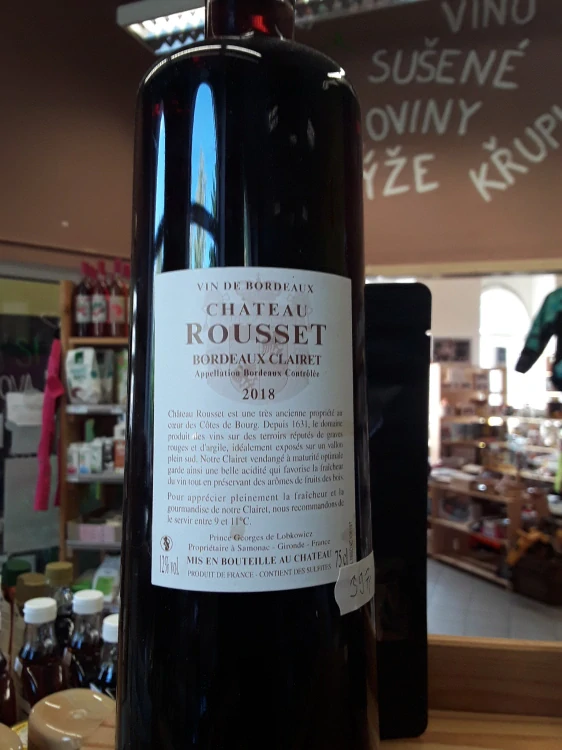 Chateau Rousset Bordeaux Clairet 2018