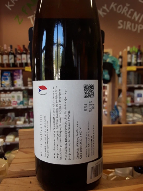 Müller Thurgau 2016 bílé suché