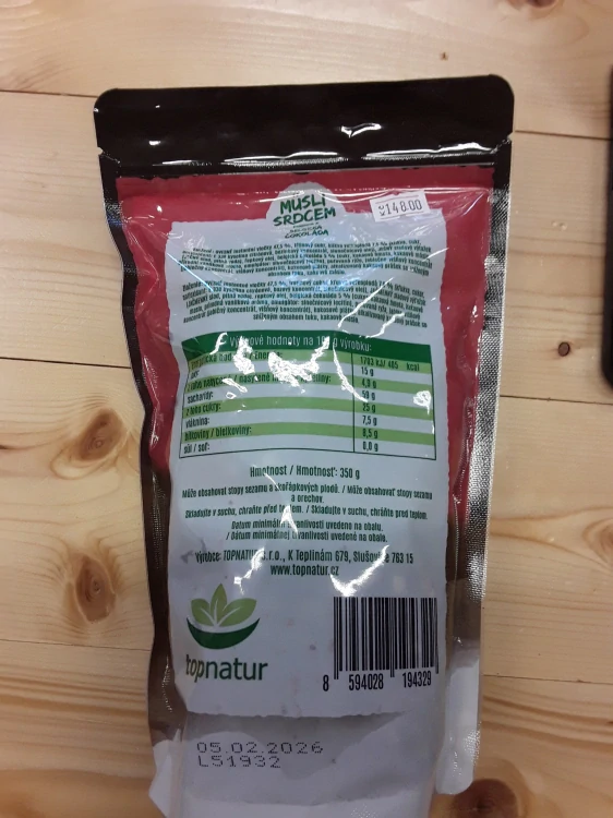 Müsli srdcem bel. čokoláda