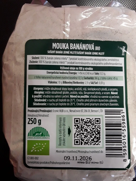 Mouka banánová bio