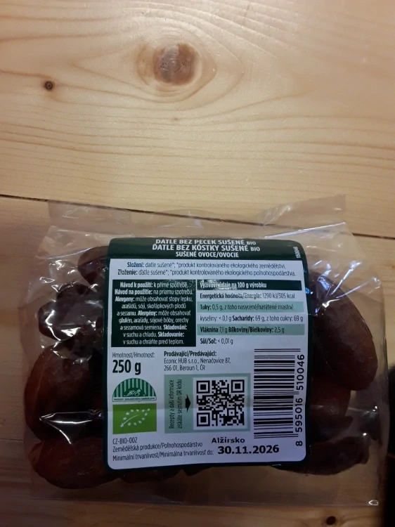 Datle bez pecek sušené  bio