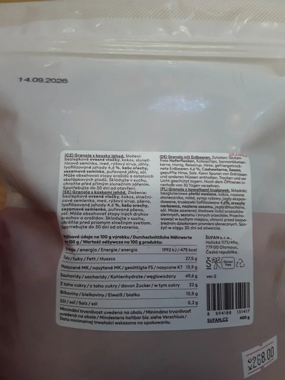 Granola jahodová 