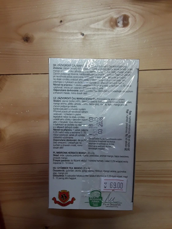 Zázvorový čaj mango