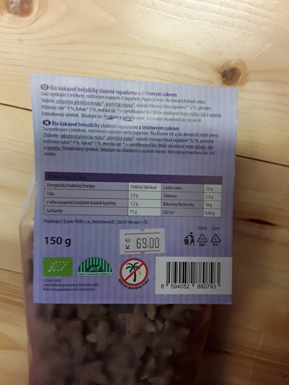 BIO kakaové hvězdičky 