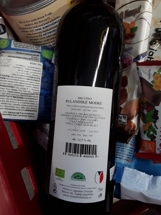 BIO víno Rulandské Modré 