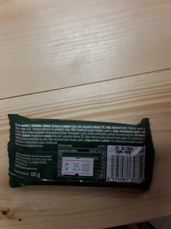 Ovesná tyčinka s čokoládou