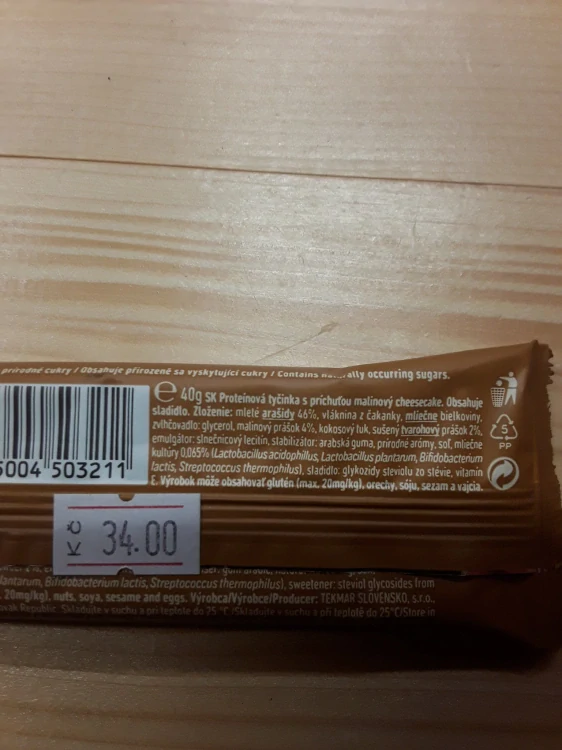 Proteinová tyčinka s příchutí malinový cheesecake