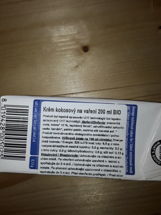 Krém kokosový na vaření bio