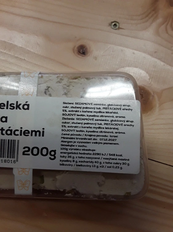 Izraelská halva s pistáciemi