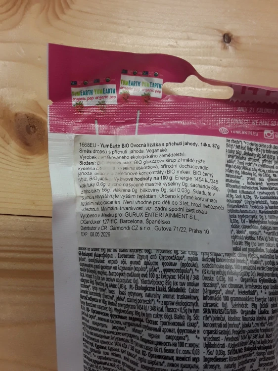 BIO ovocná lízátko jahoda