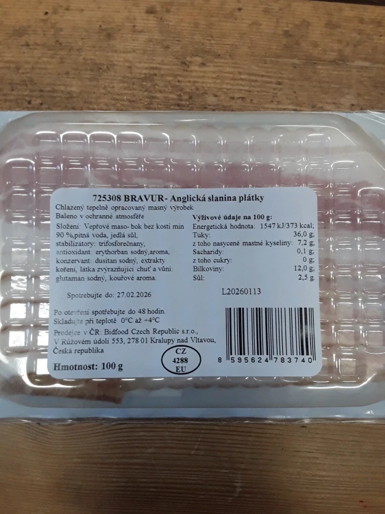Anglická slanina Bravur