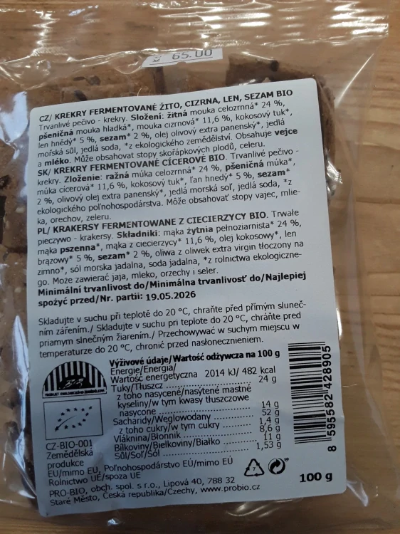 Frekventované krémy - žito, cizrna, len, sezam