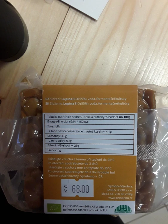 Tempeh lupinový bio natural