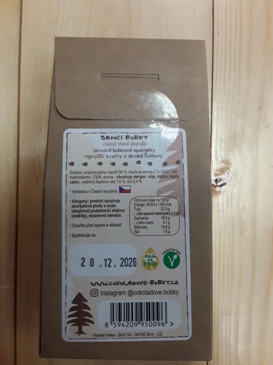 Srnčí bobky uzené slané mandle