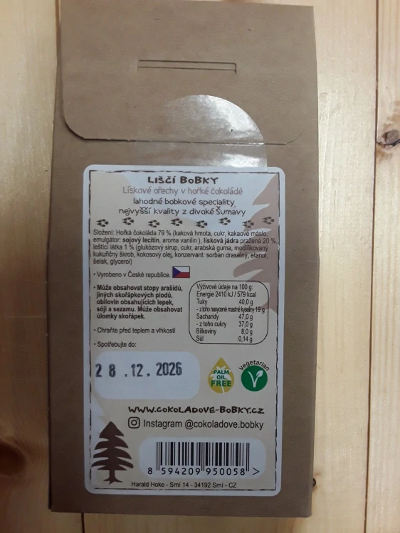 Liščí bobky: lískové ořechy v hořké čokoládě