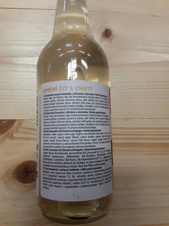 Bio ovocná limonáda citrón a zázvor a zázvor