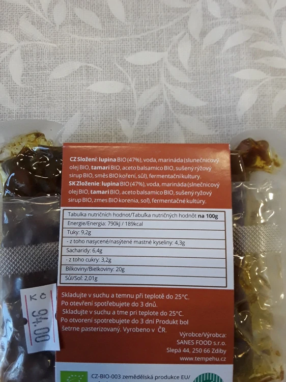 Lupinový tempeh marinovaný bio