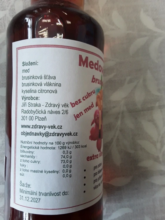Medový sirup brusinkový