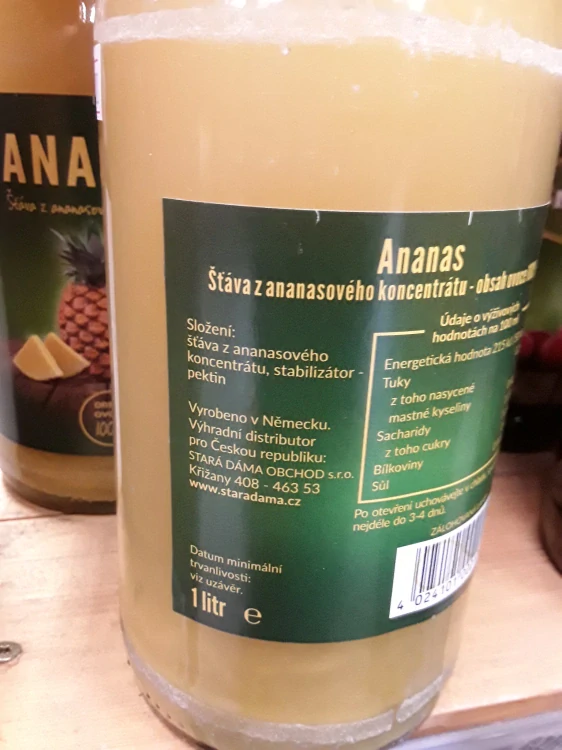 Šťáva z ananasového koncentrátu