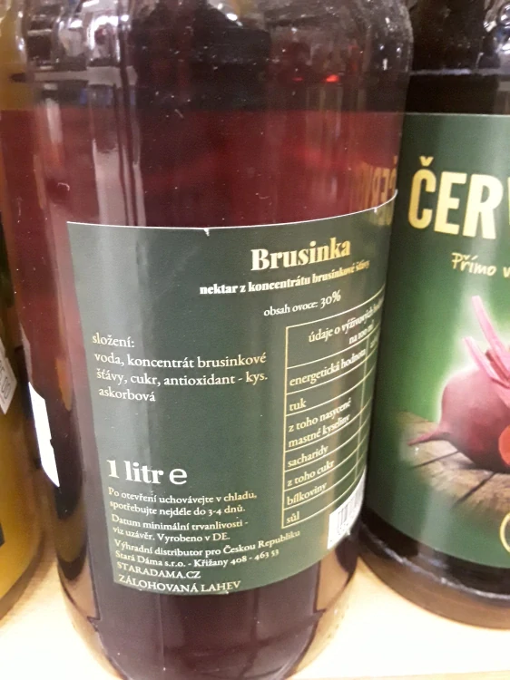 Nektar v koncentrátu brusinkové šťávy