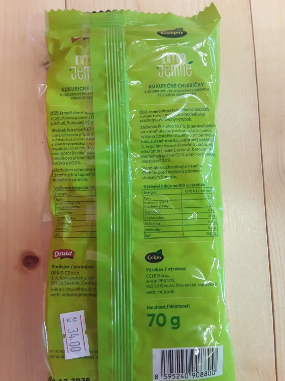 Kukuřičné chlebíčky v jogurtové polevě s meruňkovou příchutí