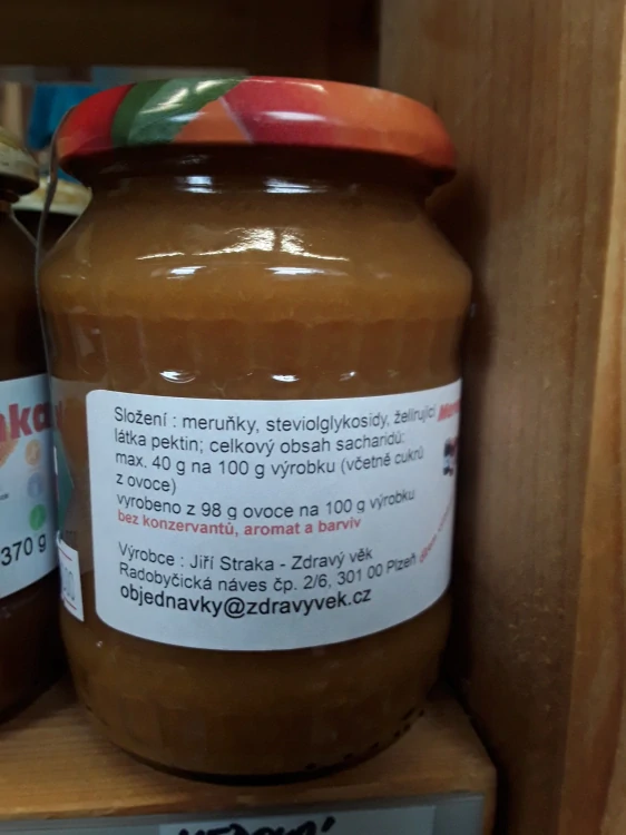 Meruňky slazené výtažkem ze Stévie
