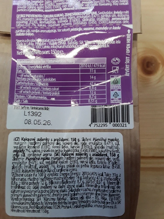Cacao peanut cookies