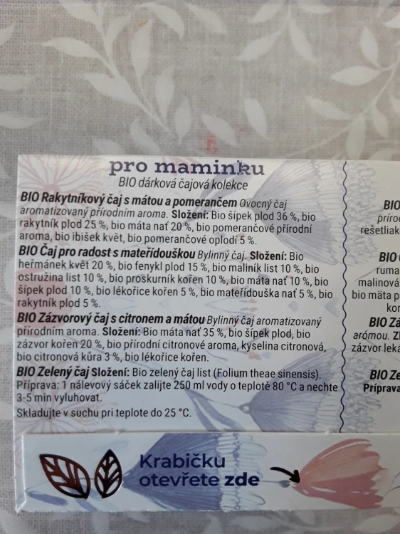 Pro maminku kolekce bio čajů