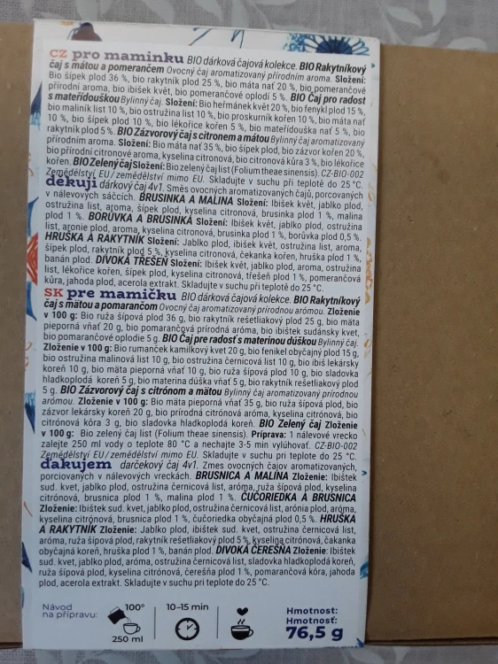 Děkuji/Pro maminku čajová kolekce