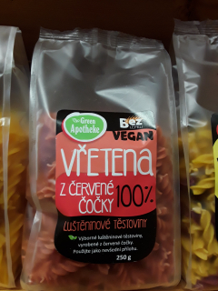 Vřetena z červené čočky