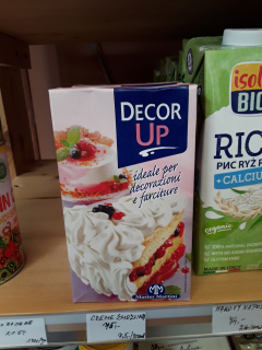 Creme náhražka šlehačky