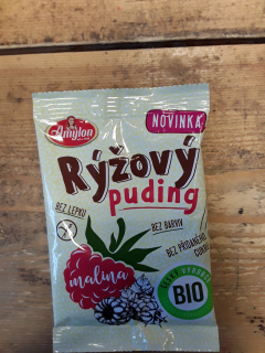 Rýžový puding malinový bez lepku