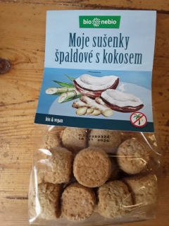 Bio celozrnné špaldové sušenky s kokosem